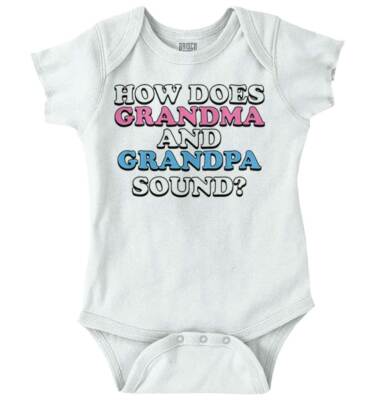 Grandma Grandpa Pregnancy Announcement Gift Newborn Baby Boy Girl Infant Romper