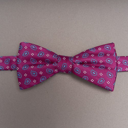 Saddlebred Bow Tie Mens Multicolor Silk Blend Adjustable Pre-Tied Purple