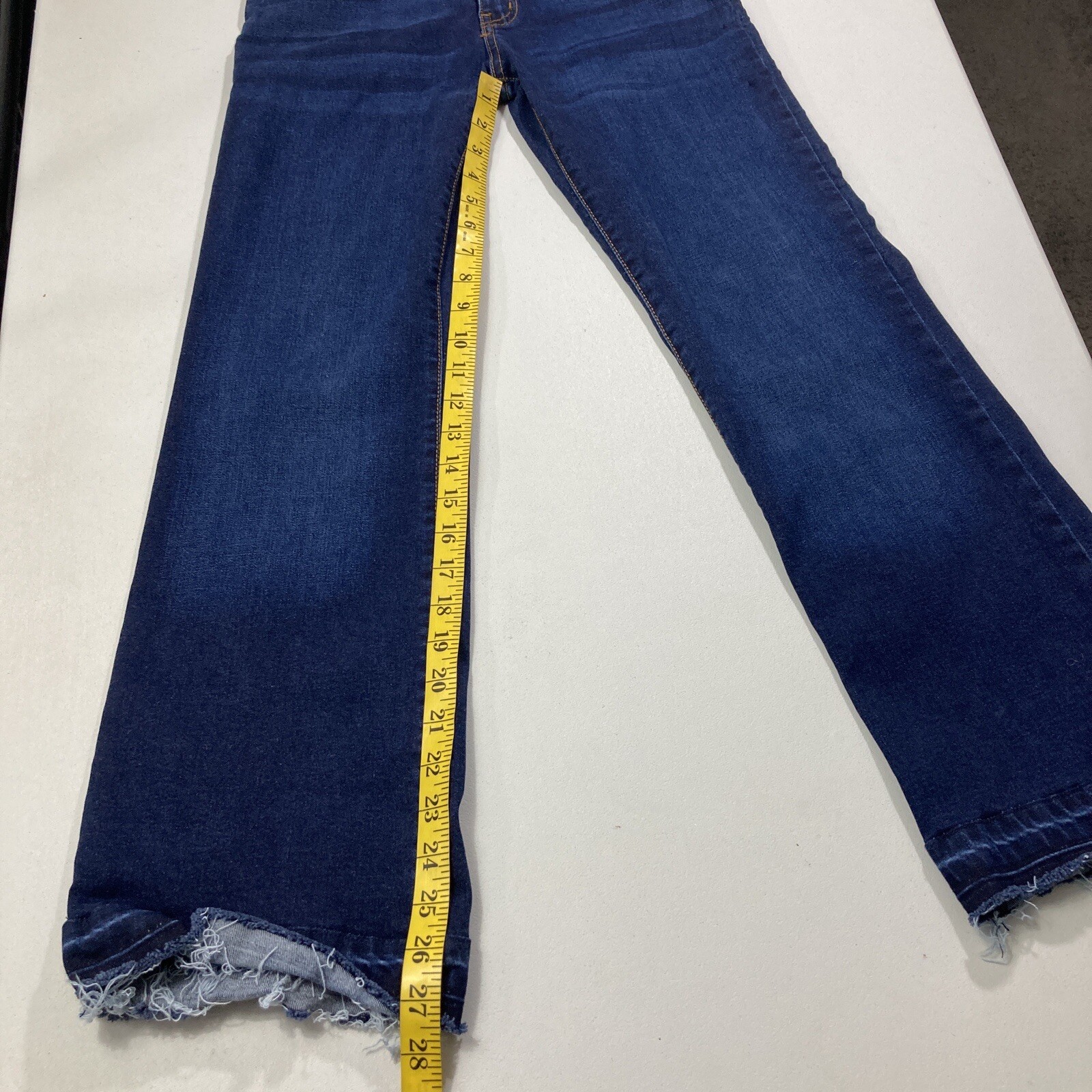 Lucky Blessed Girls Jeans Size 10 Dark Wash Blue Denim Bootcut Raw Hem