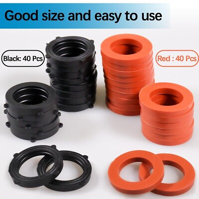 #ad 80 Pcs Garden Hose Gasket Rubber Seal Fits Standard 3 4quot; Outdoor Hose Fittings $13.65