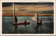 BUCKEYE LAKE, Ohio Postcard Eventide Sailing ...