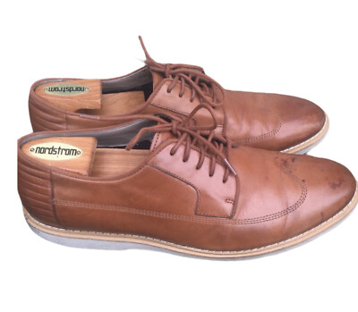 Clarks Mens Size 10.5 British Tan Leather Wing Tip Lace Up  display picture 1