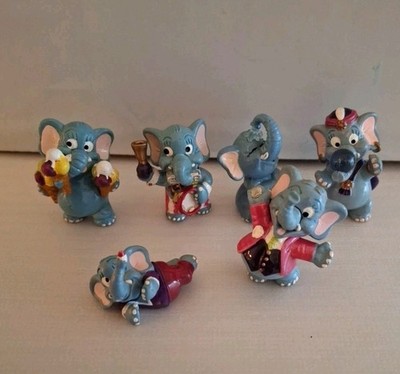 Kinder Ferrero Surprise Set Funny Fanten Circus Elephants 1998 Figures Lot Of 6 
