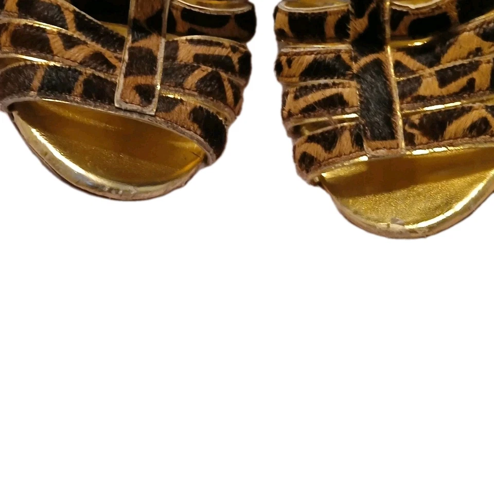 BCBGirlsTM Tacones con Tirantes Estampado Leopardo 8.5 Cono Tacones Cuero Mira Fotos Foto 3 de 4