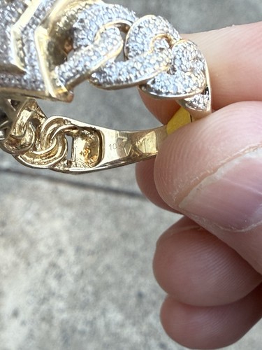 10KT HERREN GOLD STERN UND KUBAN GLIEDERRING NATÜRLICHE DIAMANTEN 1 CTW 🔥 ANGEBOT 🚨 - Bild 5 von 6