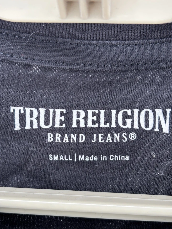 Camiseta True Religion Budda Logo Cuello Redondo Para Hombres S Negra Gráficos Estampado Camisa NUEVA Foto 3 de 4