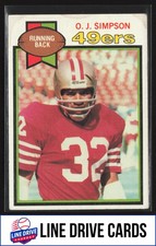 1979 Topps #170 O.J. Simpson San Francisco 49ers VG ** STAINING **