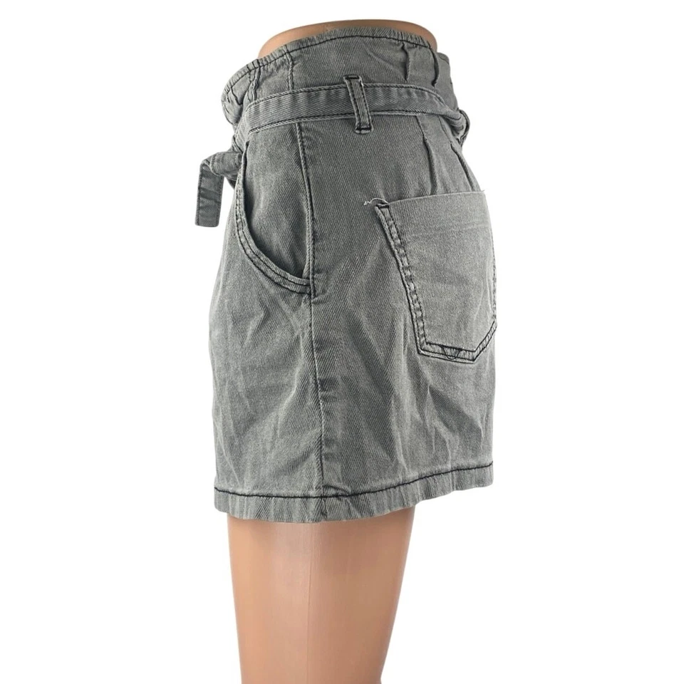 Mustard Seed Women's Gray High Waisted Button Fly Tie Waist Denim Jeans Size S - Image 2 of 4