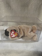 Ty Beanie Babies PUGSLY Plush Toy - MINT with MINT TAG and CASE. READ