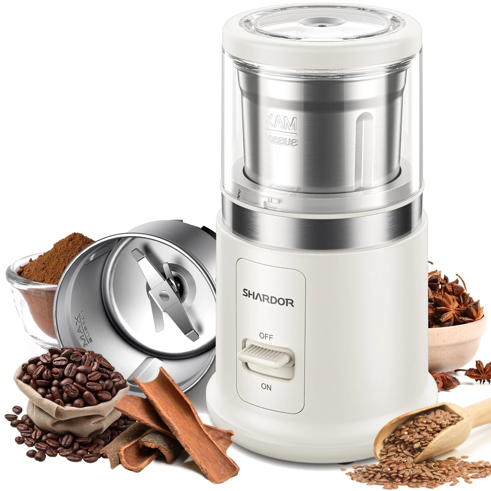 One Touch Coffee Grinder Electric, Spice, Herb, For Coffee Bean Spices and Se...