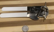 Vintage Bonny Hand Crank White Handle Handheld Can & Bottle Opener