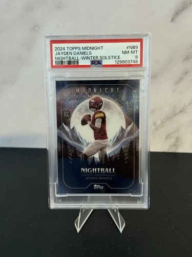 Jayden Daniels Topps Midnight Nightball PSA 8