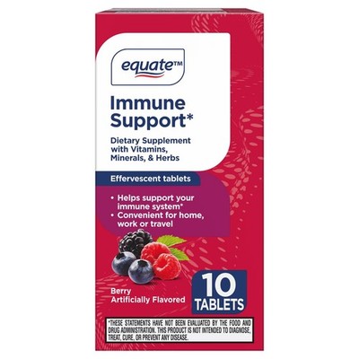Equate Immune Support Dietary Supplement Effervescent Tablets, Berry Flavor,,USA