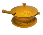 Fiesta Ware 75th Anniv. Marigold Soup Tureen w/Base Plate, Lid, Ladle 1650/10000