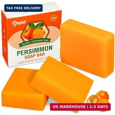 3 PCS Persimmon Soap Bar for Body Odor Control, Gentle Skin Care