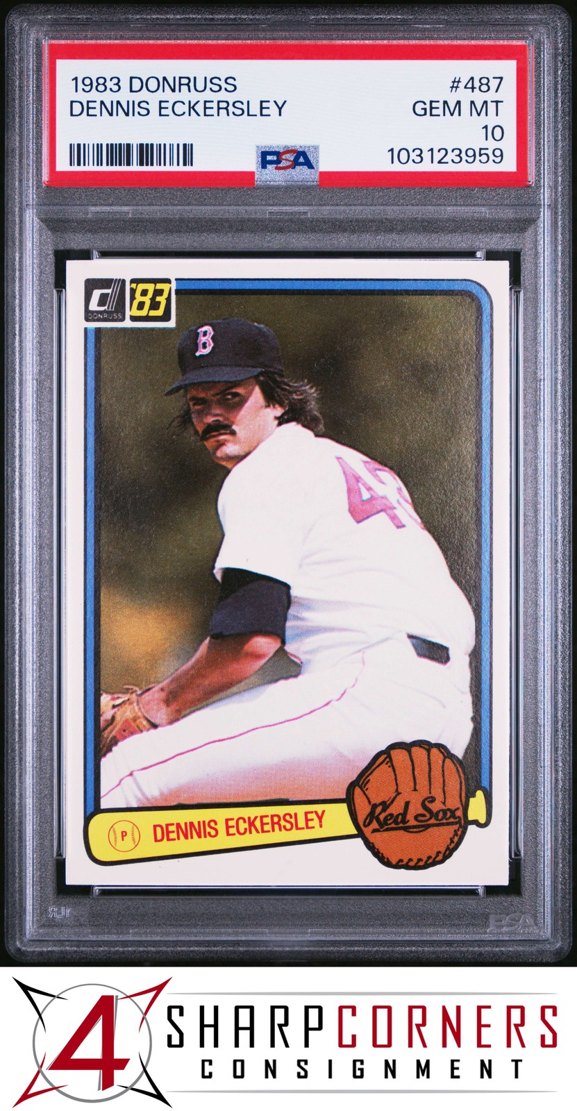 1983 DONRUSS #487 DENNIS ECKERSLEY RED SOX HOF PSA 10