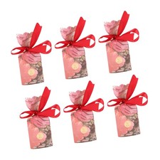 50 Set Wedding Favor Boxes Floral Pattern Retro Style Easy Assemble Candy Bo AM9