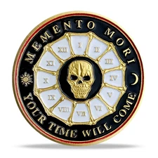 Memento Mori Coin Memento Vivere Reminder Token Stoic Coin Skull Challenge Coin