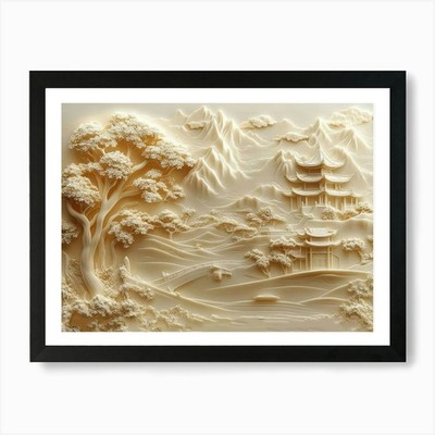 Beautiful Chinese Landscape 3d 6 Ar Framed Wall Art Poster Canvas Print Picture