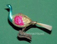 Weihnachten, alter Christbaumschmuck, bunter Fasan auf Zwicker, 26, um 1900 !!!