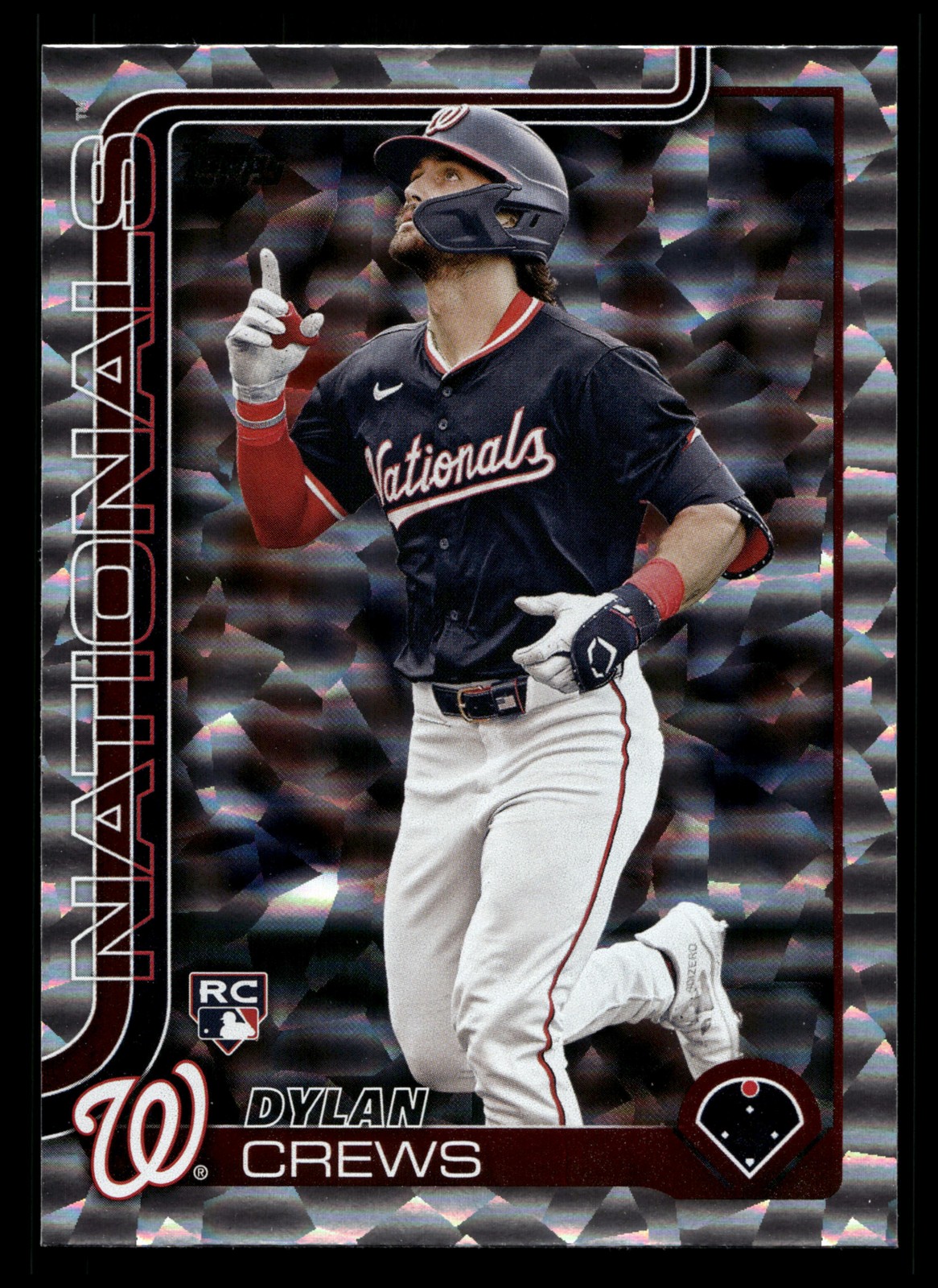 #74 Dylan Crews 2025 Topps Silver Crackle Foilboard