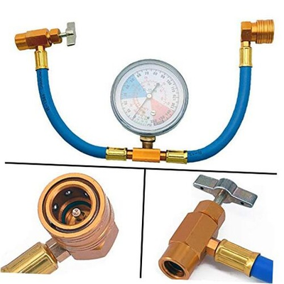 #ad R134a AC Refrigerant Recharge Hose Kit with Measuring Pressure Gauge and $23.24