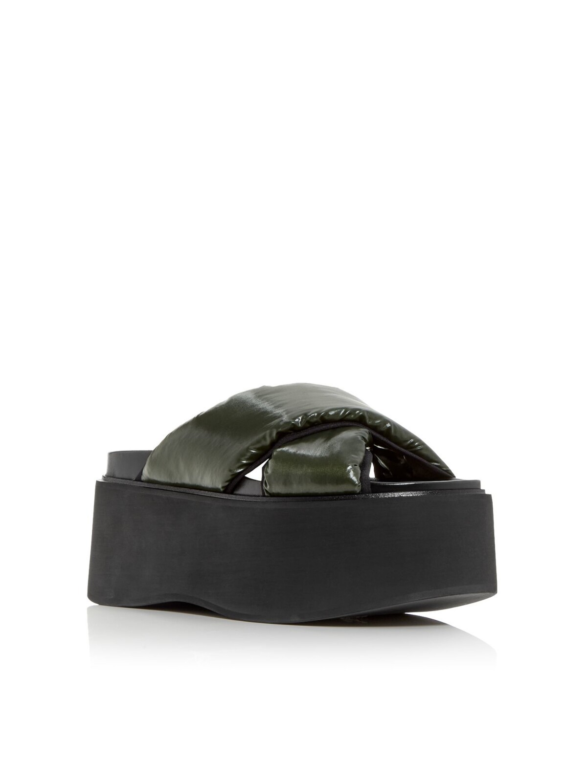 MARNI Womens Green Crisscross Puff Straps Round Toe Slip On Sandals Shoes 39 53090₽