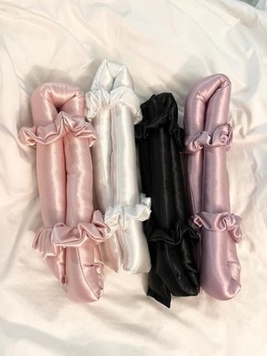 Heatless Hair Curler Roller Set Satin Silk No Heat Curls Ribbon Scrunchies Hair 