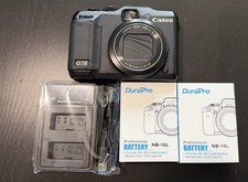 Canon PowerShot G15 12.1MP Digital Camera 2 New Batteries + Dual Charger Tested