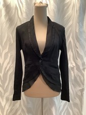 Simply Vera Wang Black Hi-Lo Linen Blend Jacket XS