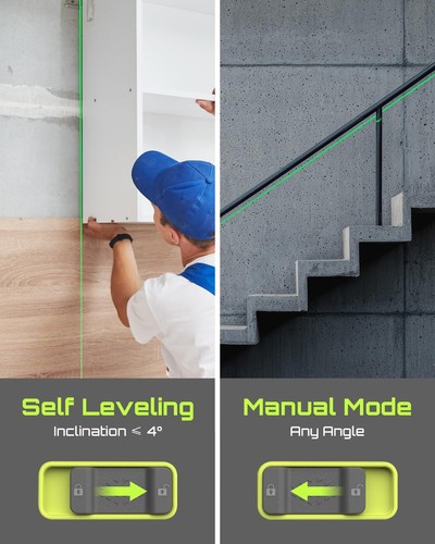 LG-4D 16 Green Beam 4x360° Laser Level, Self-Leveling Tool with Horizontal an... - Bild 6 von 7