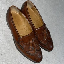 Johnston & Murphy Optima Men’s Dress Loafers Size 10 D Brown Leather Wingtips 
