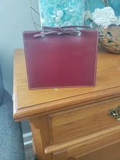 NWT Vintage Red Leather Photo Folio By Eddie Bauer Home 6 x 4 in Photo Sleeves