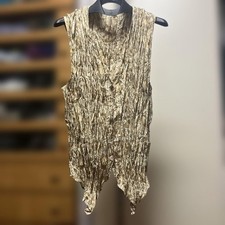 USED ISSEY MIYAKE PLEATED VEST IN BEIGE GOOD