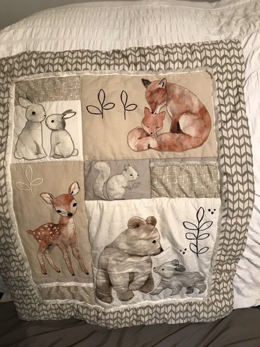 Trapunta bambino agnello ed ed edera 34x44” animali selvatici nativi - Foto 3 di 14