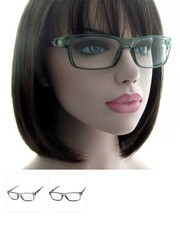 Unisex Clear Lens Glasses Crystal Smoke / Green Frame Stylish Eyewear