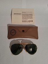 Vintage Ray Ban Gold Shooters Shooter Sunglasses Bullet Hole 62mm Good 1970s /80