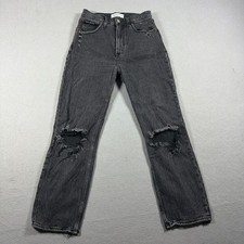 Abercrombie  Fitch Ankle Straight Jeans Women 27/4 Ultra High Rise Black