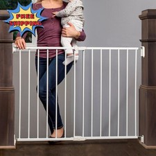 Extra Wide 2-in-1 Stairway Hallway Pet Dog Baby Safety Gate Fence w/Mounting Kit