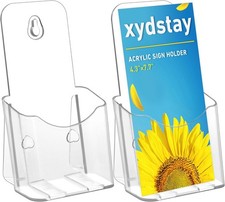 Acrylic Brochure Holder 4x9 Inches Slant Back Design, Clear Display