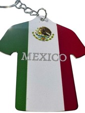 Mexico Flag Jersey Shape Keychain, Metal Key Ring Souvenir