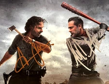 Jeffrey Dean Morgan + Andrew Lincoln Signed 8x10 (WALKING DEAD) Autographs w/COA