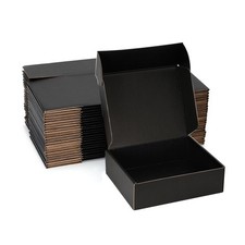 Small Shipping Boxes 7x5x2 Inch 25 Pack - Sturdy Black Corrugated Cardboard...