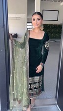 Women Indian Designer Salwar Kameez Readymade Partywear Velvet Suits eid festive