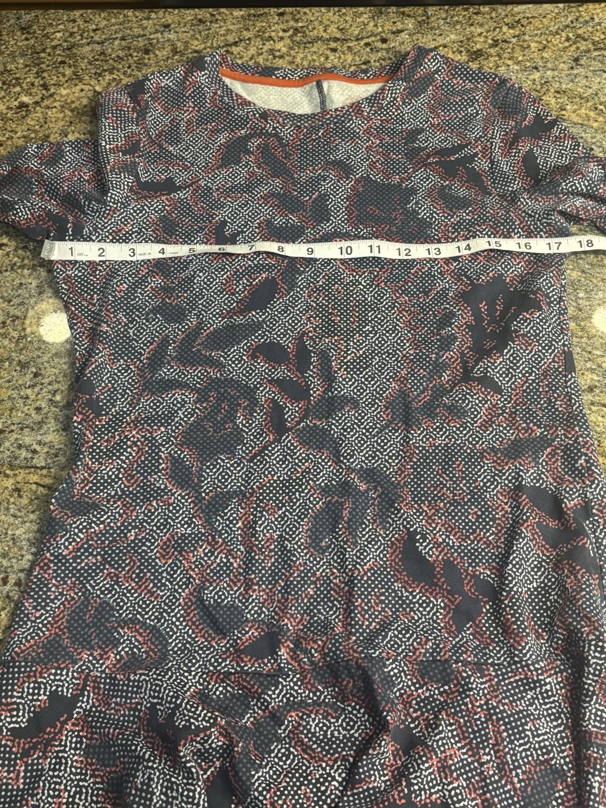 Abito Tory Burch Dahlia taglia S blu navy floreale manica lunga vita bassa cotone pima