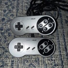 Retro-Bit Retro Duo 2 in 1 NES SNES Console System - Silver/Black - TESTED