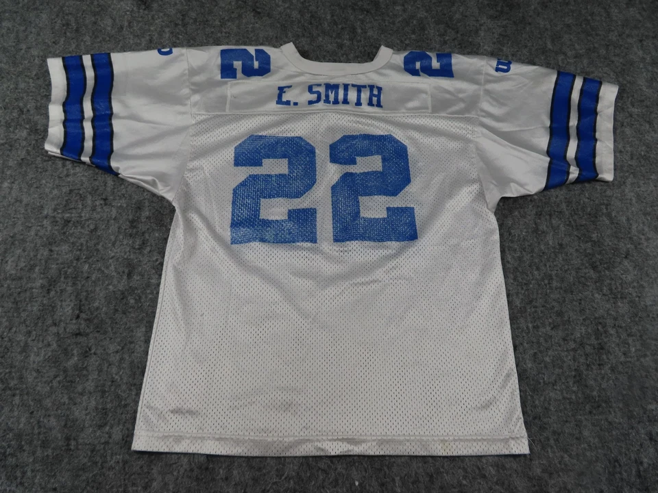 Camiseta deportiva vintage de los Dallas Cowyboys Wilson para niños grande 14-16 Smith #22 juvenil EE. UU. blanca Foto 4 de 4