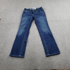 Ariat Jeans Womens 29s 28x30 Blue Real Straight Mid Rise Stretch Denim Casual