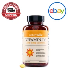 NatureWise Vitamin D3 5000 IU Mini Softgels | Immune & Bone Support | 360 Ct