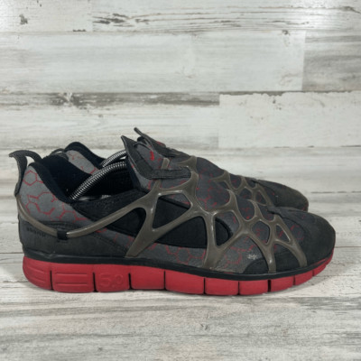 Nike Men's Kukini Free 5.0 Running Shoes Black Red 541014-006 Lace Up Size 12 US